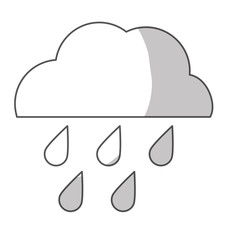 cloud and water drops  weather icon over white background. vector illustration