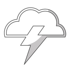 cloud and bolt weather  icon over white background. vector illustration