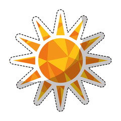 sticker of sun shape icon over white background. abstract and colorful design. vector illustration