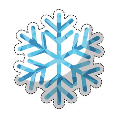 sticker of winter snowflake icon over white background. colorful design. vector illustraiton