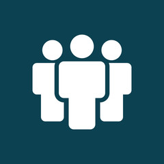 businessman group icon on blue background