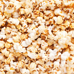 Popcorn textured background close up macro.