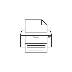 Fax line icon, printer, electronic device, social media, vector graphics, a colorful linear pattern on a white background, eps 10.