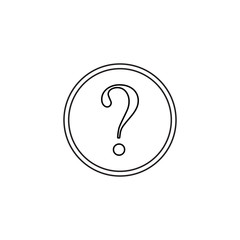 Question mark line icon, help sign, FAQ, social media, vector graphics, a linear pattern on a white background, eps 10.