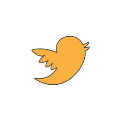 Social media line icon, bird sign, website & internet, filled vector graphics, a colorful linear pattern on a white background, eps 10.