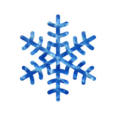 Obraz premium Snowflake mosaic icon. Blue silhouette snow flake sign isolated white background. Flat design. Symbol winter, frozen, Christmas, New Year holiday. Graphic element decoration. Vector illustration