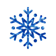 Snowflake mosaic icon. Blue silhouette snow flake sign isolated white background. Flat design. Symbol winter, frozen, Christmas, New Year holiday. Graphic element decoration. Vector illustration