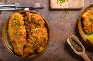 Wiener schnitzel with potatoes