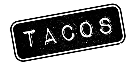 Tacos rubber stamp. Grunge design with dust scratches. Effects can be easily removed for a clean, crisp look. Color is easily changed.
