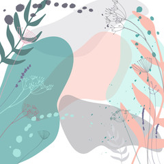 Floral universal background in meadow style.