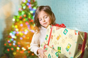 Child and gift.