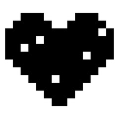 Fototapeta premium Pixel heart icon. Love passion romantic and decoration theme. Isolated design. Vector illustration