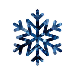 Snowflake mosaic icon. Blue silhouette snow flake sign isolated white background. Flat design. Symbol winter, frozen, Christmas, New Year holiday. Graphic element decoration. Vector illustration