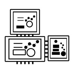 microchip hardware component computer linear vector illustration eps 10