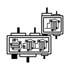 circuit board electronic componet linear vector illustration eps 10