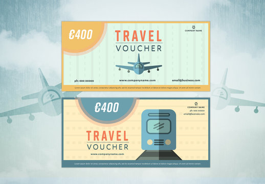 2 Illustrated Travel Voucher Layouts