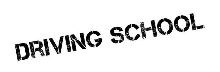 Driving School rubber stamp. Grunge design with dust scratches. Effects can be easily removed for a clean, crisp look. Color is easily changed.