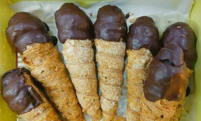 Biscuits with chocolate for sell at super market