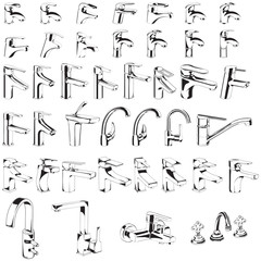 Faucet Collection Vector Set