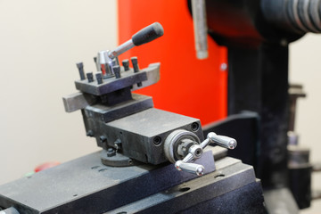 Car disk repair mashine close up