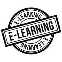 E-Learning rubber stamp. Grunge design with dust scratches. Effects can be easily removed for a clean, crisp look. Color is easily changed.