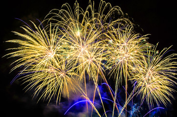 Gold fireworks display
