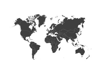 Political World Map vector Illustration.