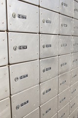Many of safe deposit boxes texture background