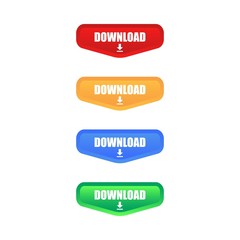 Set of Colorful Download Buttons