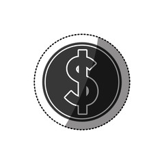 Coin icon. Money financial item commerce market and buy theme. Isolated design. Vector illustration