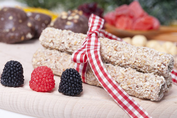 chocolate and a cookie as a delicacy and decorations