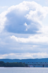 Obraz premium River Danube on a cloudy day, Belgrade, Serbia