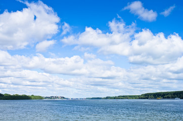 Danube at confluence with river Sava, Belgrade, Serbia