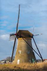 Historians Dutch windmills near Rotterdam