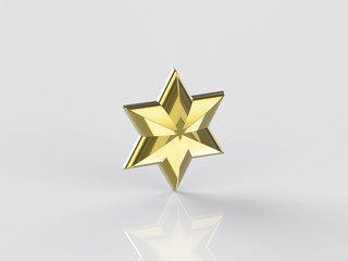 Fototapeta premium 3D illustration golden star on a gray background
