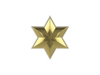 Obraz premium 3D illustration golden star on a white background