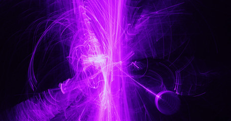Pink And Purple Abstract Lines Curves Particles Background
