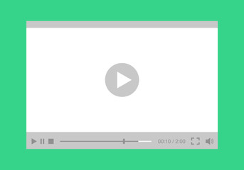 video player interface, mock-up for web and mobile apps. Flat style. Vector illustration, EPS10.