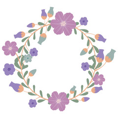 Flower wreath icon. Decoration plant garden ornament and nature theme. Isolated design. Vector illustration