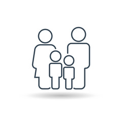 Family Outline Icon Vector . Flat Sign for using in the App, UI, Art, Logo, Web.