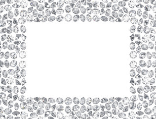 3D illustration Group of diamonds rectangle frame on a white background