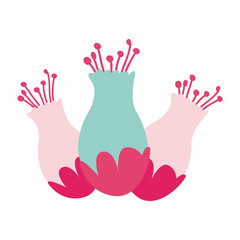 Flowers icon. Decoration plant garden ornament and nature theme. Isolated design. Vector illustration