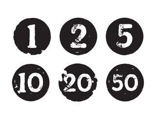 set of vector coins and stamps