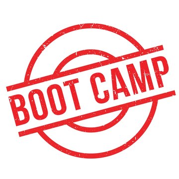 Boot Camp rubber stamp. Grunge design with dust scratches. Effects can be easily removed for a clean, crisp look. Color is easily changed.