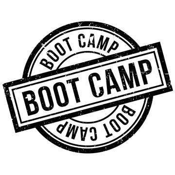 Boot Camp rubber stamp. Grunge design with dust scratches. Effects can be easily removed for a clean, crisp look. Color is easily changed.