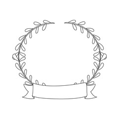 Leaves wreath icon. Decoration plant garden ornament and nature theme. Isolated design. Vector illustration