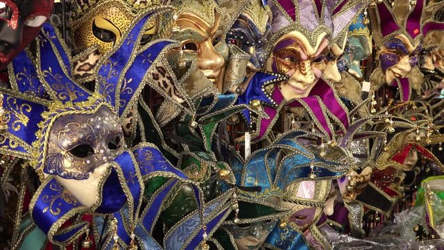 Colorful Mardi Gras / Carnival masks for sale in New Orleans, Louisiana