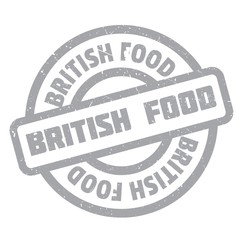 British Food rubber stamp. Grunge design with dust scratches. Effects can be easily removed for a clean, crisp look. Color is easily changed.