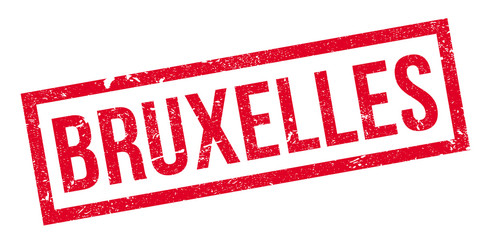 Bruxelles rubber stamp. Grunge design with dust scratches. Effects can be easily removed for a clean, crisp look. Color is easily changed.