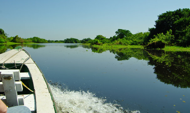 Cruise boat on the Amazon river.